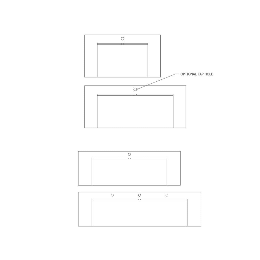 CONCRETE STUDIO DARBAL SINGLE WASH PLANE WALL HUNG BASIN (AVAILABLE IN 900MM, 1200MM, 1500MM, 1800MM AND 2100MM)