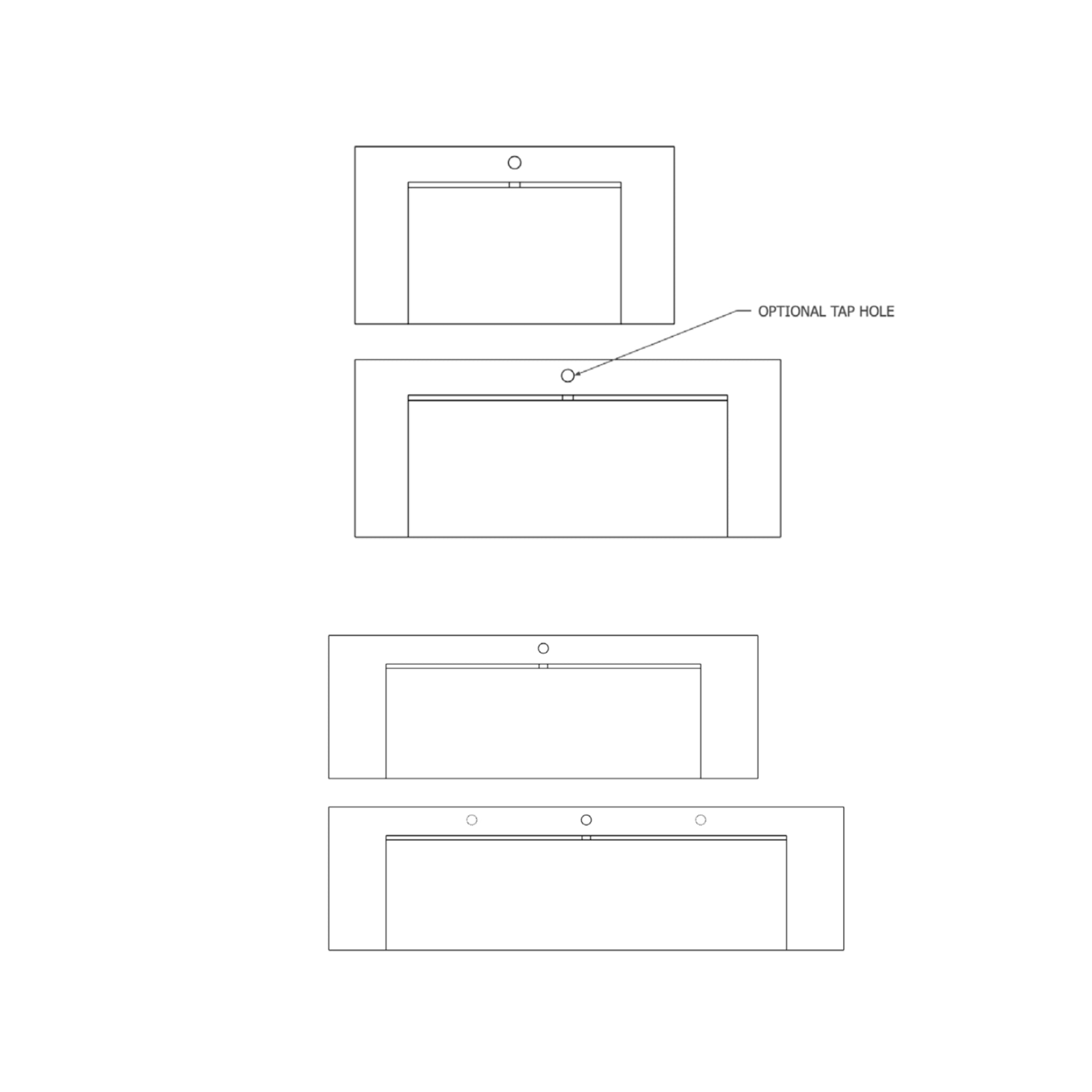 CONCRETE STUDIO DARBAL SINGLE WASH PLANE WALL HUNG BASIN (AVAILABLE IN 900MM, 1200MM, 1500MM, 1800MM AND 2100MM)