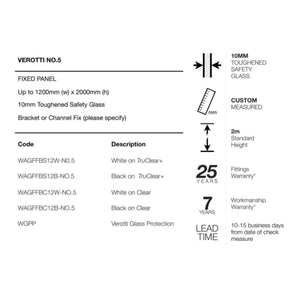 VEROTTI NO.5 FRAMELESS SHOWER SCREEN WITH CUSTOM DIGITAL PRINT GLASS 1200X2000MM
