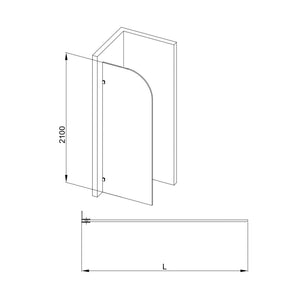 COVEY FRAMELESS WALK IN SINGLE PANEL WITH CURVED CORNER SHOWER SCREEN CHROME