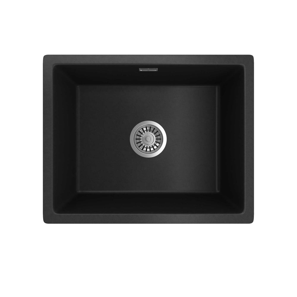 SEIMA OROS 550 SINGLE BOWL KITCHEN AND LAUNDRY SINK SILK MATTE BLACK 550MM