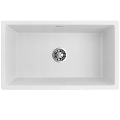 SEIMA OROS 750 SINGLE BOWL KITCHEN AND LAUNDRY SINK SILK MATTE WHITE 750MM