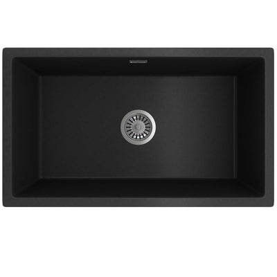 SEIMA OROS 750 SINGLE BOWL KITCHEN AND LAUNDRY SINK SILK MATTE BLACK 750MM