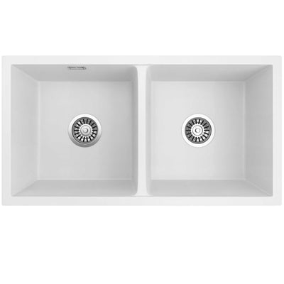 SEIMA OROS 820 DOUBLE BOWL KITCHEN SINK SILK MATTE WHITE 820MM