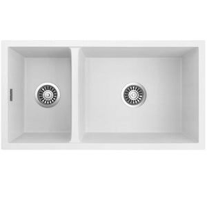 SEIMA OROS 822 1 & 1/2 DOUBLE BOWL KITCHEN SINK SILK MATTE WHITE 820MM