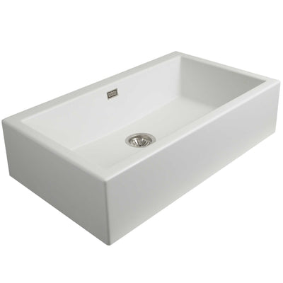 SEIMA OROS 900 SINGLE BOWL APRON FRONT KITCHEN AND LAUNDRY SINK SILK MATTE WHITE 900MM