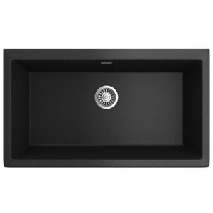 SEIMA OROS 900 SINGLE BOWL APRON FRONT KITCHEN AND LAUNDRY SINK SILK MATTE BLACK 900MM