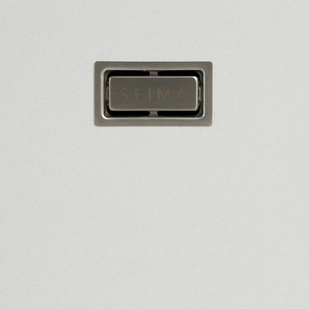 SEIMA OROS 1160 1 & 3/4 DOUBLE BOWL KITCHEN SINK WITH DRAINER SILK MATTE WHITE 1160MM