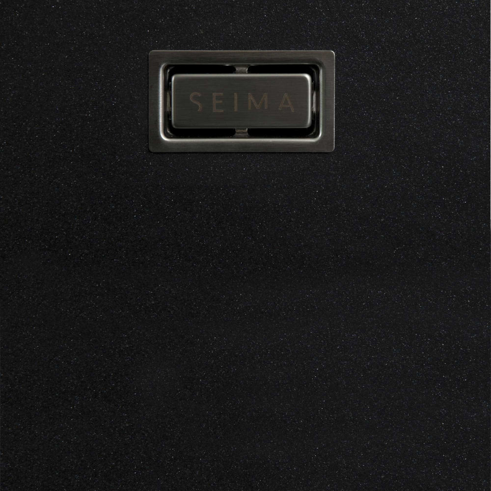 SEIMA OROS 1162 DOUBLE BOWL KITCHEN SINK WITH 1-TAPHOLE AND DRAINER SILK MATTE BLACK 1160MM