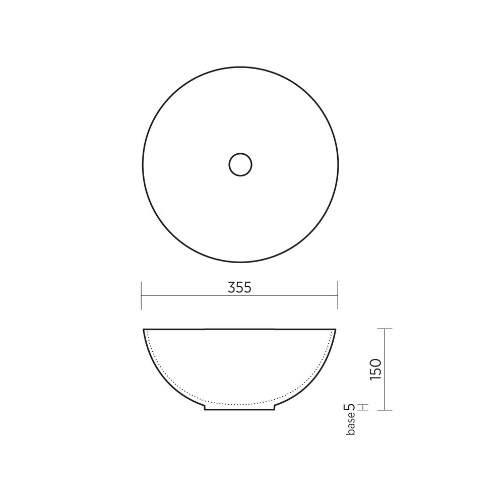 SEIMA ARKO 360 ABOVE COUNTER BASIN SILK MATTE BLACK 355MM