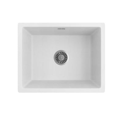 SEIMA OROS 550 SINGLE BOWL KITCHEN AND LAUNDRY SINK SILK MATTE WHITE 550MM