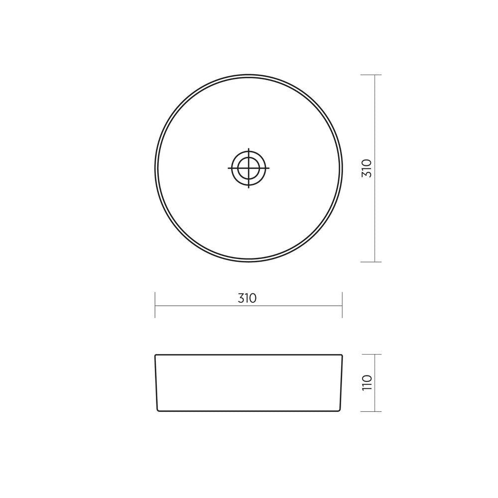 SEIMA ARKO 310 ABOVE COUNTER BASIN GLOSS WHITE 310MM