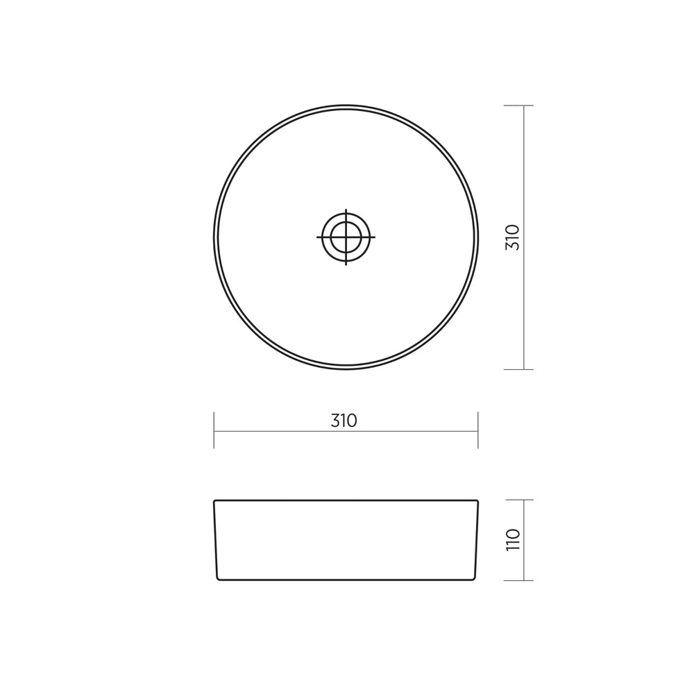 SEIMA ARKO 310 ABOVE COUNTER BASIN SILK MATTE BLACK 310MM