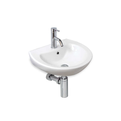 SEIMA CHIOS 515 WALL HUNG BASIN WITH TAPHOLE & OVERFLOW GLOSS WHITE 500MM