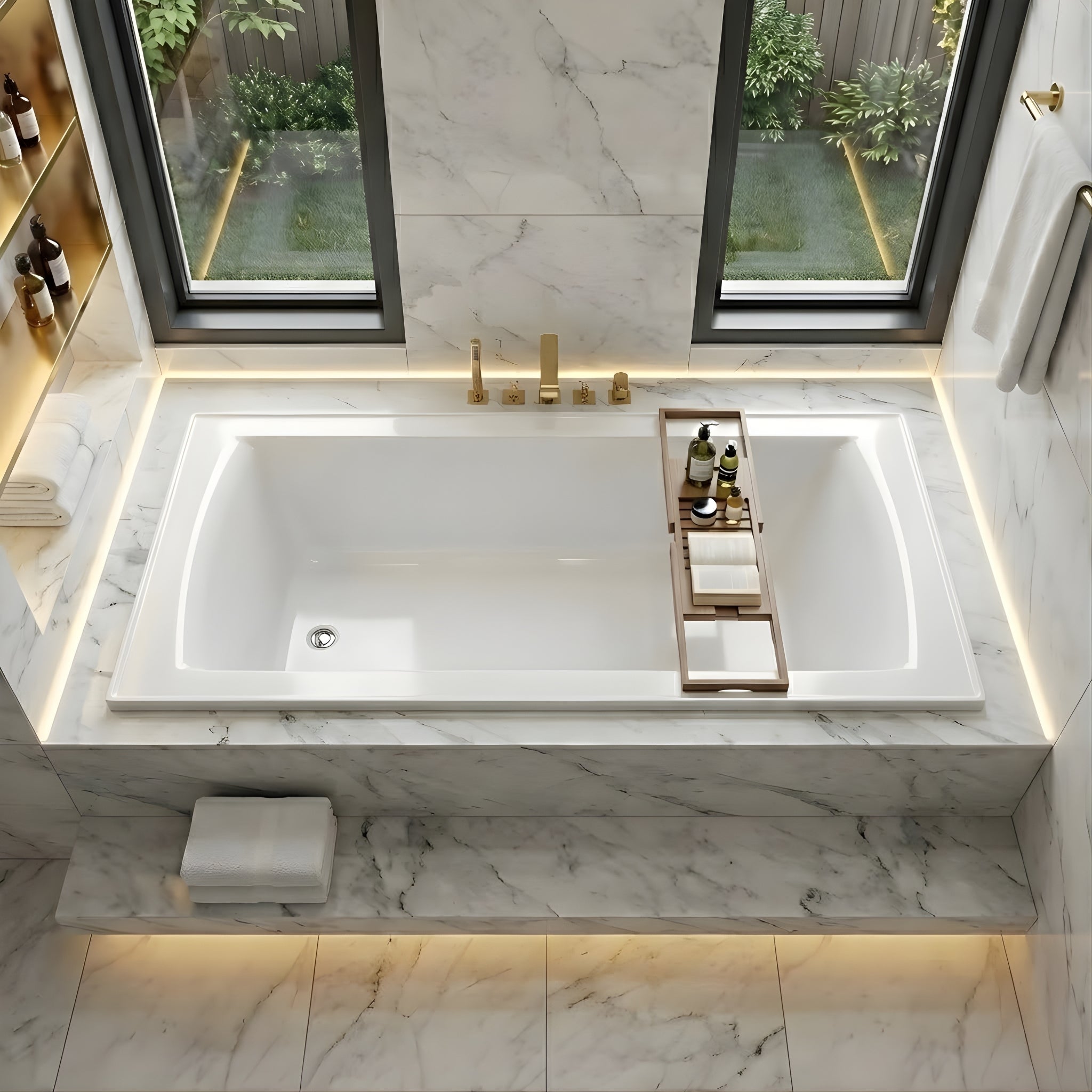 SEIMA SYROS 103 INSET BATHTUB WITH OVERFLOW GLOSS WHITE (AVAILABLE IN 1525MM AND 1675MM)