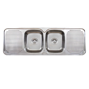 SEIMA ACERO 002 DOUBLE BOWL KITCHEN SINK WITH TWO DRAINERS STAINLESS STEEL 1500MM
