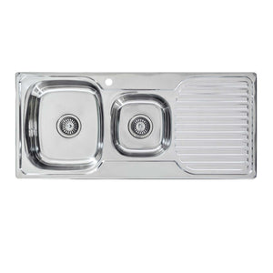 SEIMA ACERO 1080 1 & 3/4 BOWL KITCHEN SINK WITH DRAINER STAINLESS STEEL 1080MM