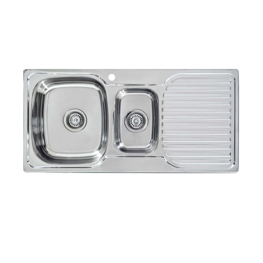 SEIMA ACERO 980 1 & 1/2 BOWL KITCHEN SINK WITH DRAINER STAINLESS STEEL 980MM