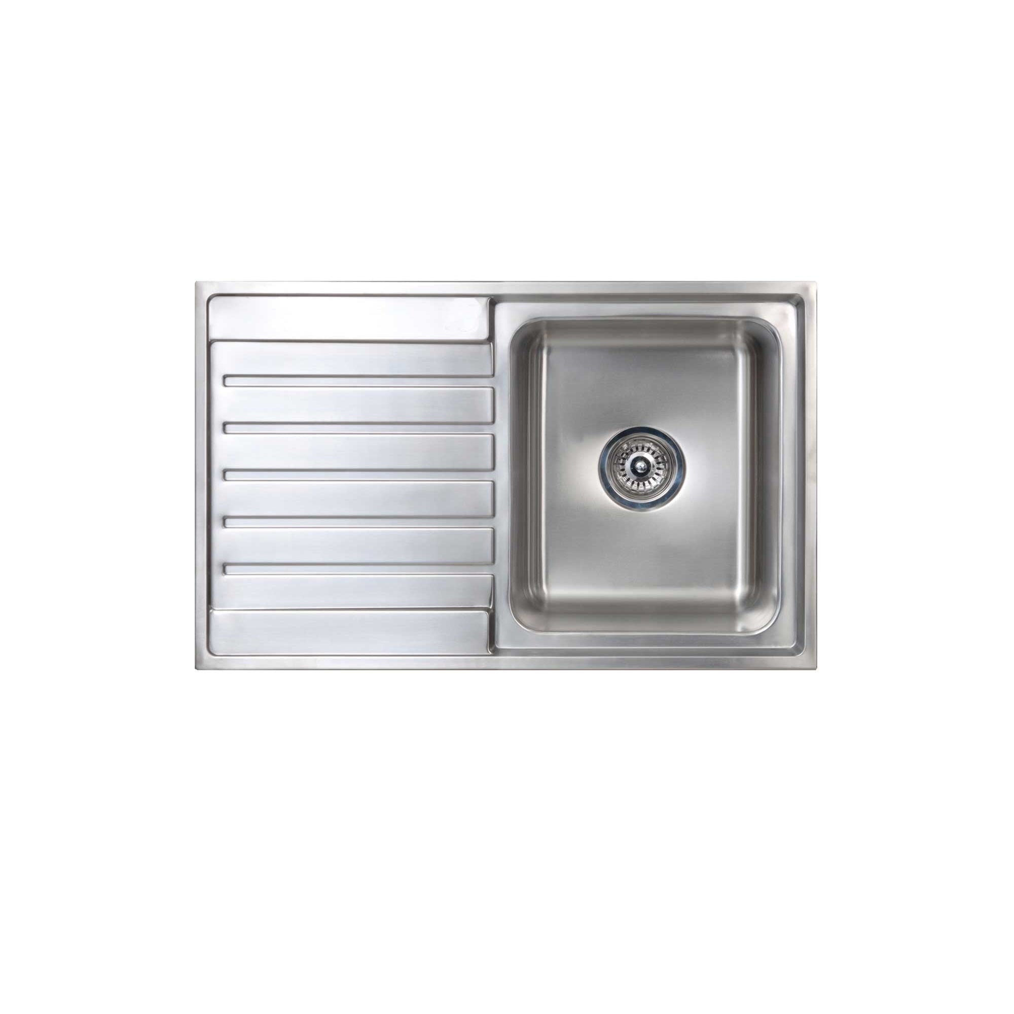 SEIMA KUBIC 100 SINGLE BOWL KITCHEN SINK WITH DRAINER STAINLESS STEEL 800MM
