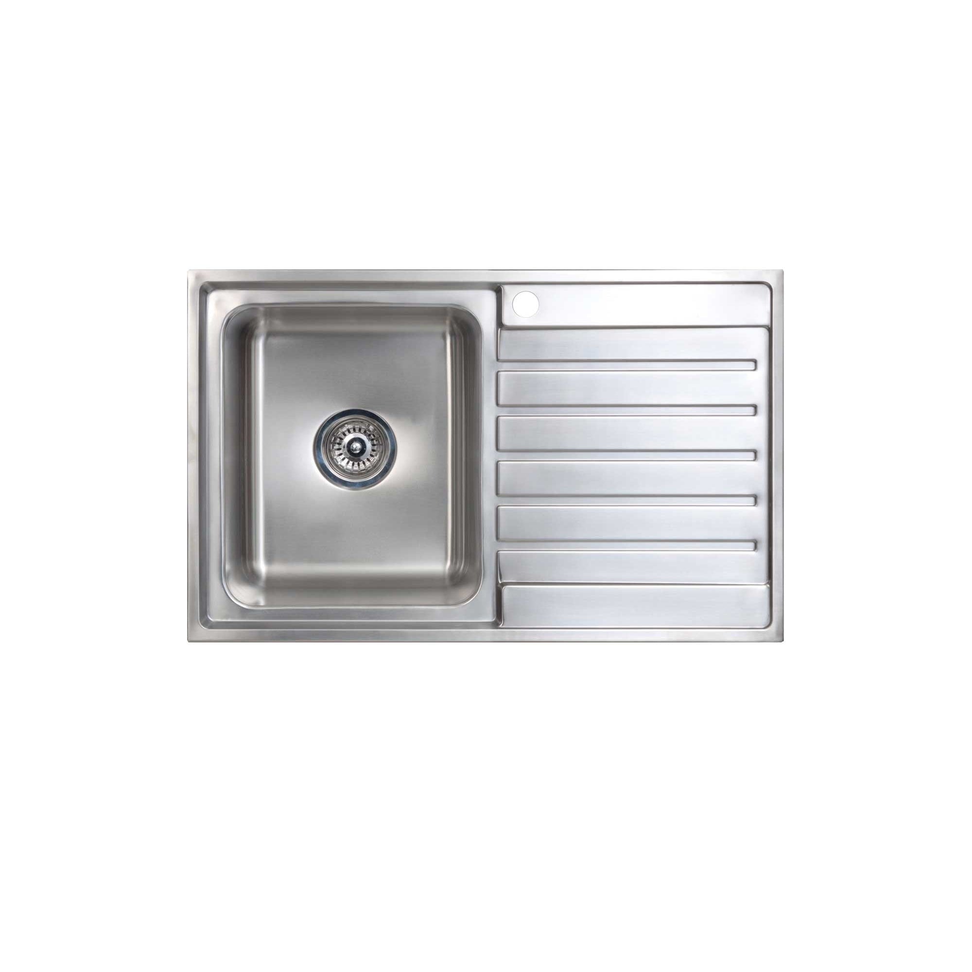 SEIMA KUBIC 100 SINGLE BOWL KITCHEN SINK WITH DRAINER STAINLESS STEEL 800MM