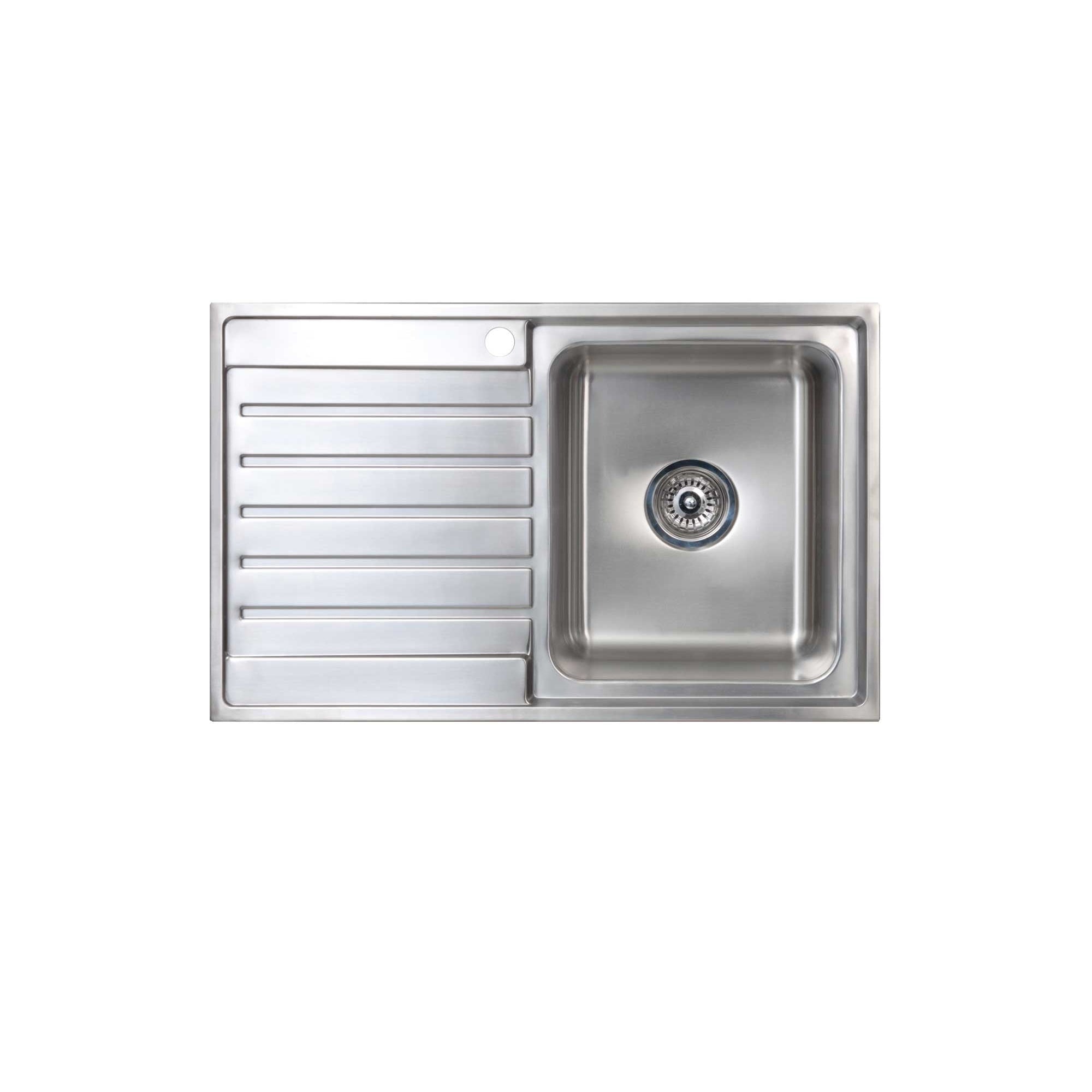SEIMA KUBIC 100 SINGLE BOWL KITCHEN SINK WITH DRAINER STAINLESS STEEL 800MM