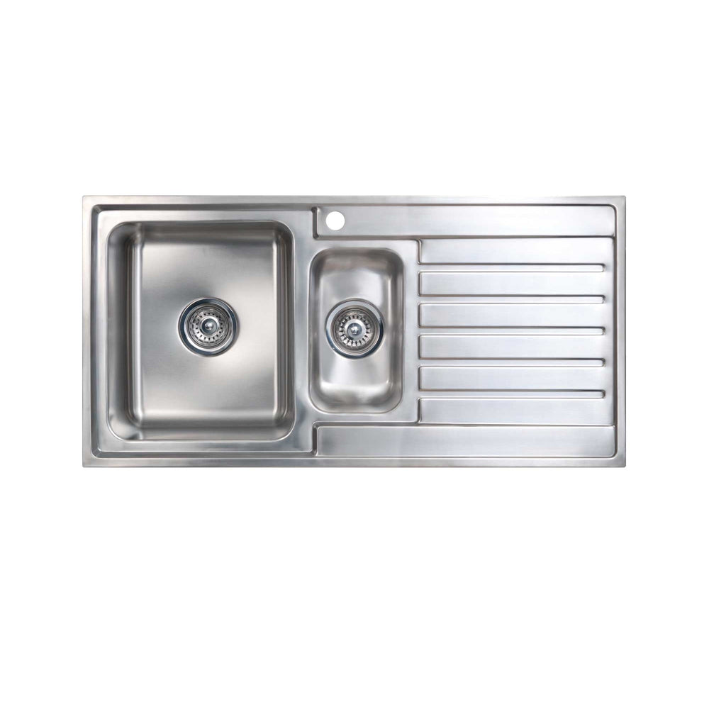 SEIMA KUBIC 150 1 & 1/2 BOWL KITCHEN SINK WITH DRAINER STAINLESS STEEL 1000MM
