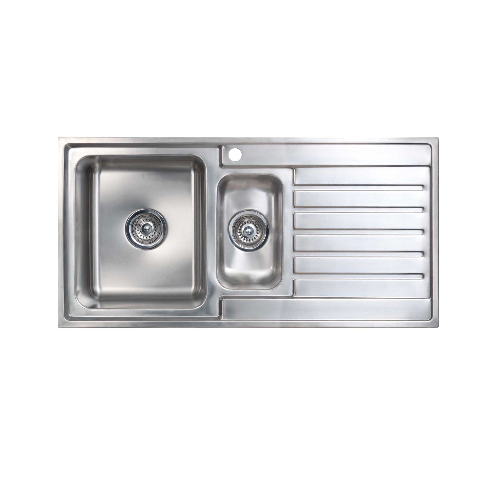 SEIMA KUBIC 150 1 & 1/2 BOWL KITCHEN SINK WITH DRAINER STAINLESS STEEL 1000MM