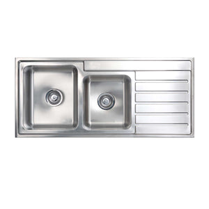 SEIMA KUBIC 175 1 & 3/4 BOWL KITCHEN SINK WITH DRAINER STAINLESS STEEL 1120MM