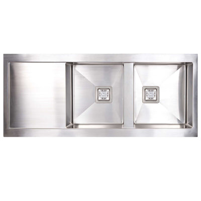 SEIMA TETRA 1160 DOUBLE BOWL KITCHEN SINK WITH DRAINER STAINLESS STEEL 1160MM