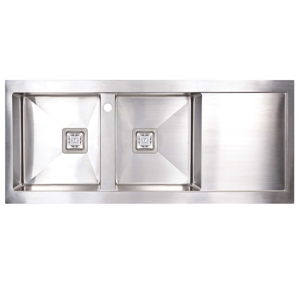 SEIMA TETRA 1160 DOUBLE BOWL KITCHEN SINK WITH DRAINER STAINLESS STEEL 1160MM