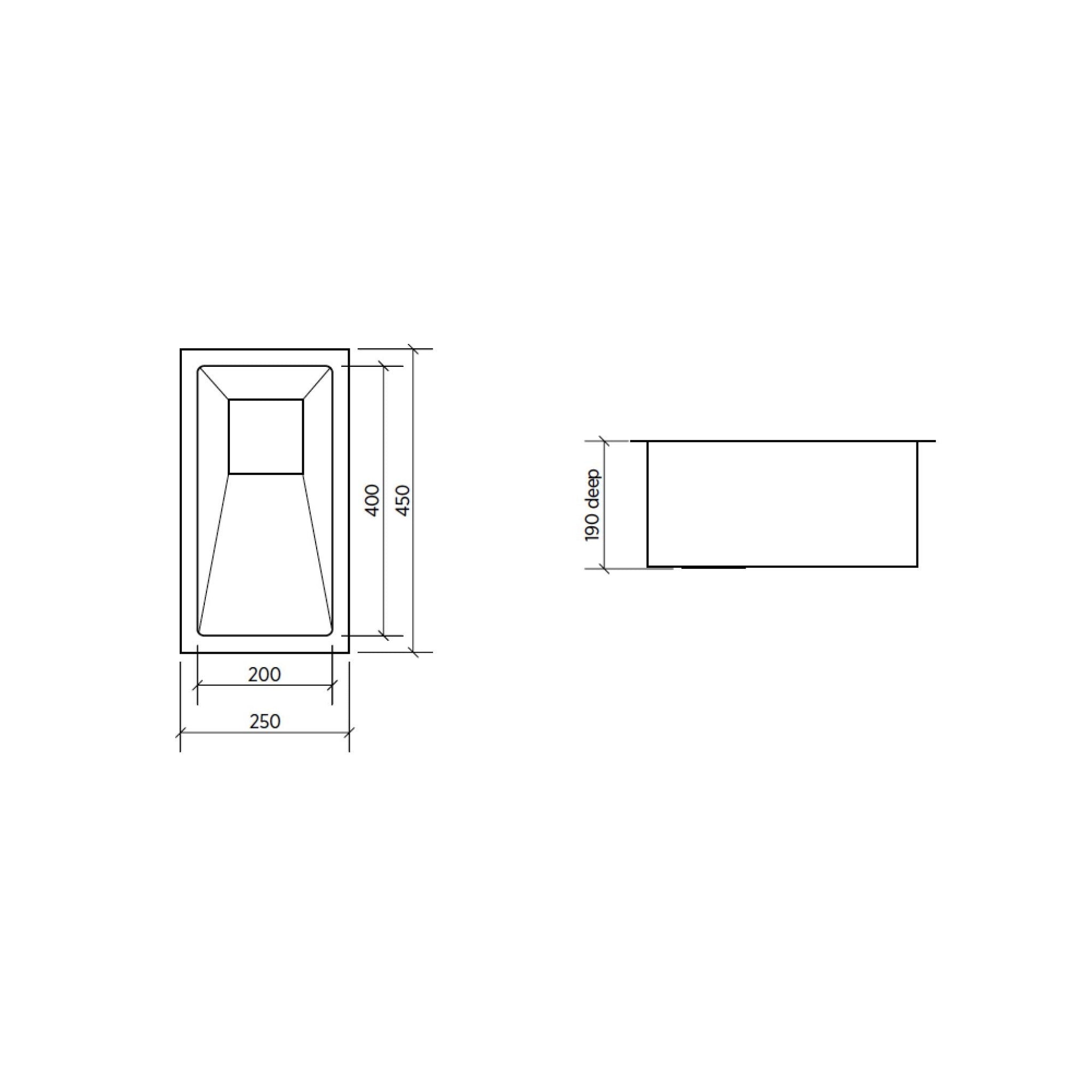 SEIMA TETRA 250 SINGLE BOWL KITCHEN SINK STAINLESS STEEL 250MM