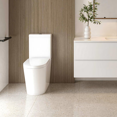 SEIMA MODIA RIMLESS CLOSE COUPLED TOILET SUITE GLOSS WHITE