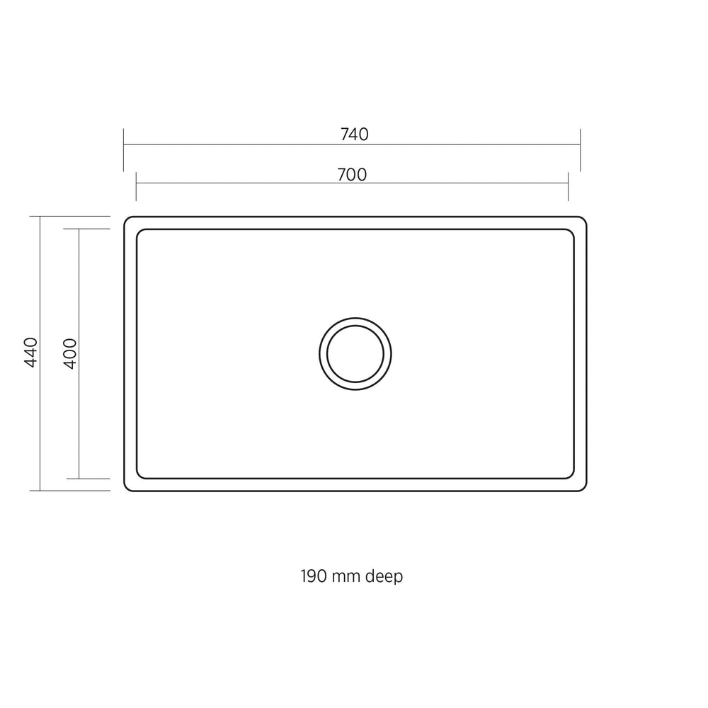 SEIMA LETO 700 SINGLE BOWL KITCHEN AND LAUNDRY SINK STAINLESS STEEL 740MM