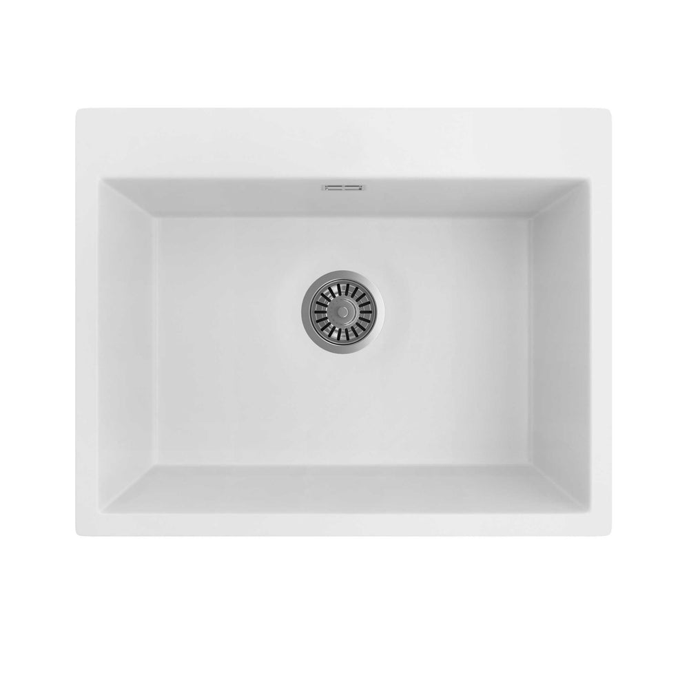 SEIMA OROS 620 SINGLE BOWL KITCHEN AND LAUNDRY SINK SILK MATTE WHITE 620MM