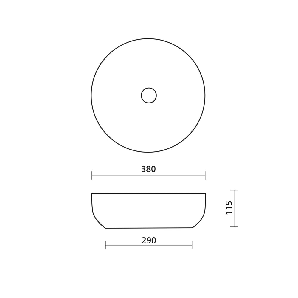 SEIMA AURORA 380 ABOVE COUNTER BASIN SILK MATTE WINTER SEA 380MM