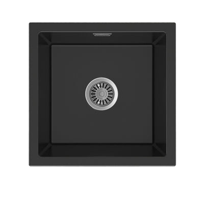 SEIMA OROS 450 SINGLE BOWL KITCHEN AND LAUNDRY SINK SILK MATTE BLACK 450MM
