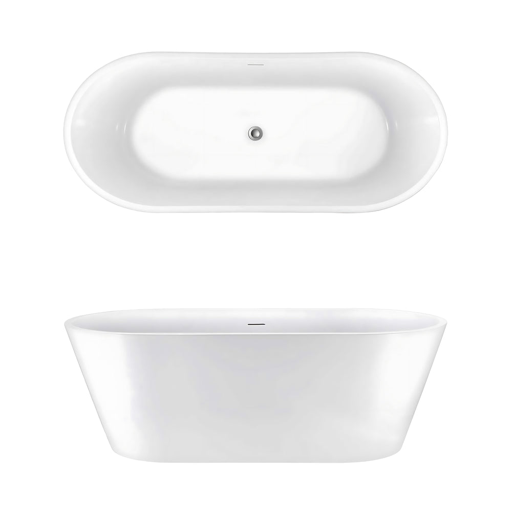 SEIMA SYROS 105 FREESTANDING BATHTUB WITH OVERFLOW GLOSS WHITE (AVAILABLE IN 1500MM AND 1700MM)
