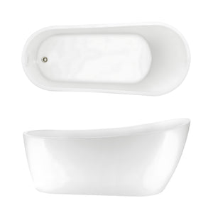 SEIMA ARKO 140 FREESTANDING BATHTUB WITH OVERFLOW GLOSS WHITE 1700MM