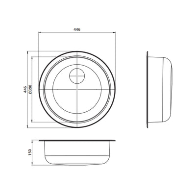 SEIMA ACERO 446 SINGLE BOWL KITCHEN AND LAUNDRY SINK STAINLESS STEEL 446MM
