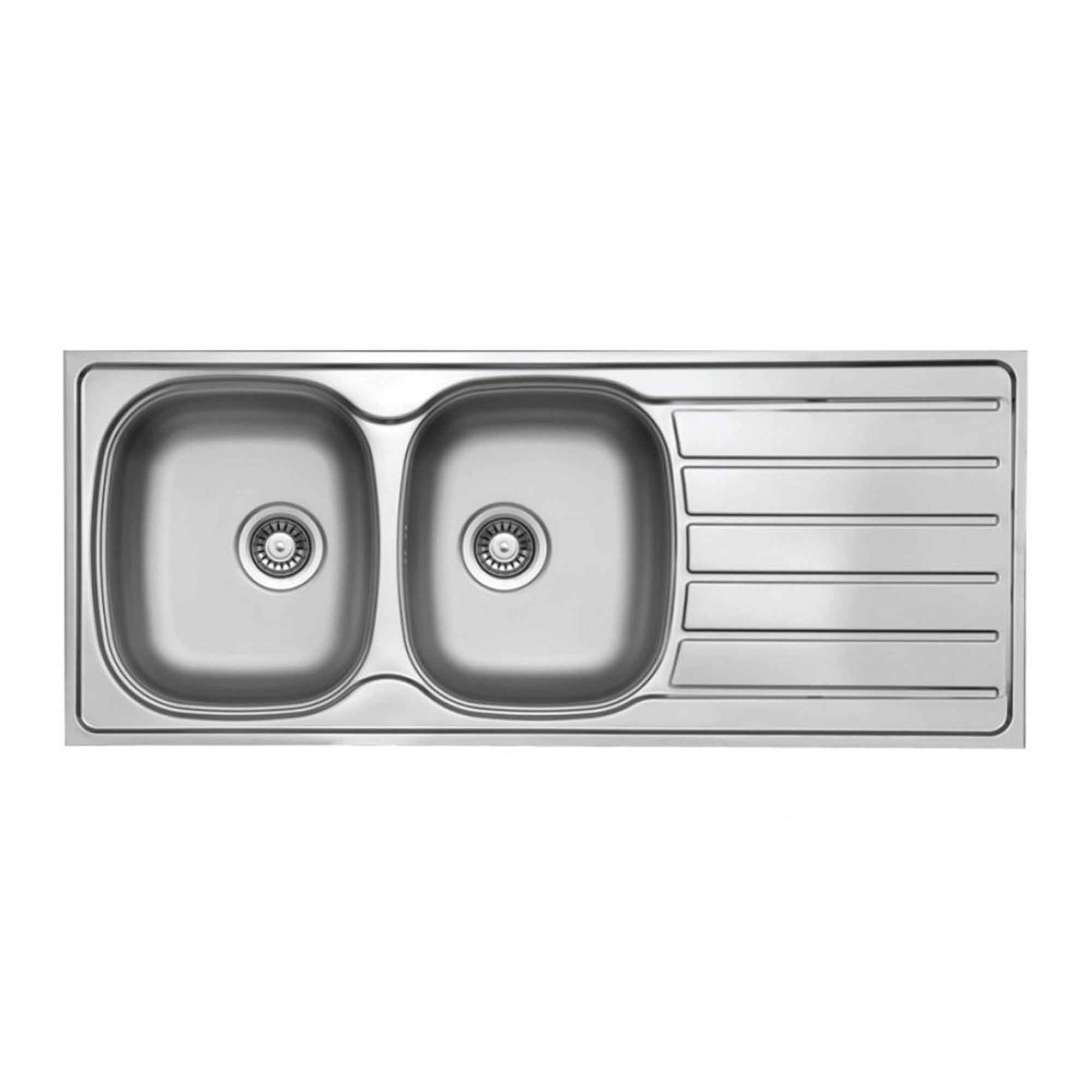 SEIMA ACERO 1162 DOUBLE BOWL KITCHEN SINK WITH DRAINER STAINLESS STEEL 1160MM