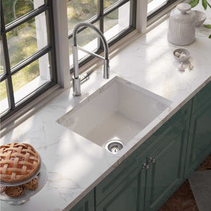 SEIMA ODESSA 560 SINGLE BOWL DUAL MOUNT KITCHEN AND LAUNDRY SINK GLOSS WHITE 565MM