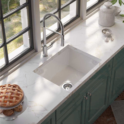 SEIMA ODESSA 560 SINGLE BOWL DUAL MOUNT KITCHEN AND LAUNDRY SINK GLOSS WHITE 565MM