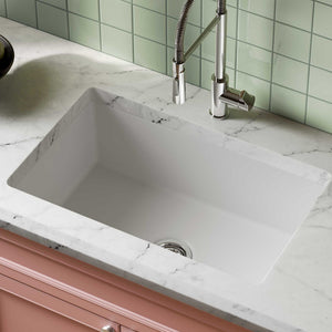 SEIMA ODESSA 760 SINGLE BOWL DUAL MOUNT KITCHEN AND LAUNDRY SINK GLOSS WHITE 760MM