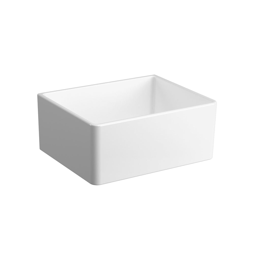 SEIMA ODESSA 610 SINGLE BOWL APRON FRONT KITCHEN AND LAUNDRY SINK GLOSS WHITE 610MM
