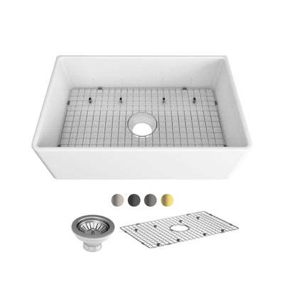 SEIMA ODESSA 761 SINGLE BOWL APRON FRONT KITCHEN AND LAUNDRY SINK GLOSS WHITE 760MM