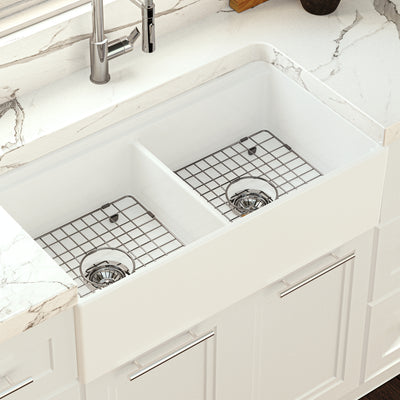 SEIMA ODESSA 922 DOUBLE BOWL APRON FRONT KITCHEN AND LAUNDRY SINK GLOSS WHITE 915MM