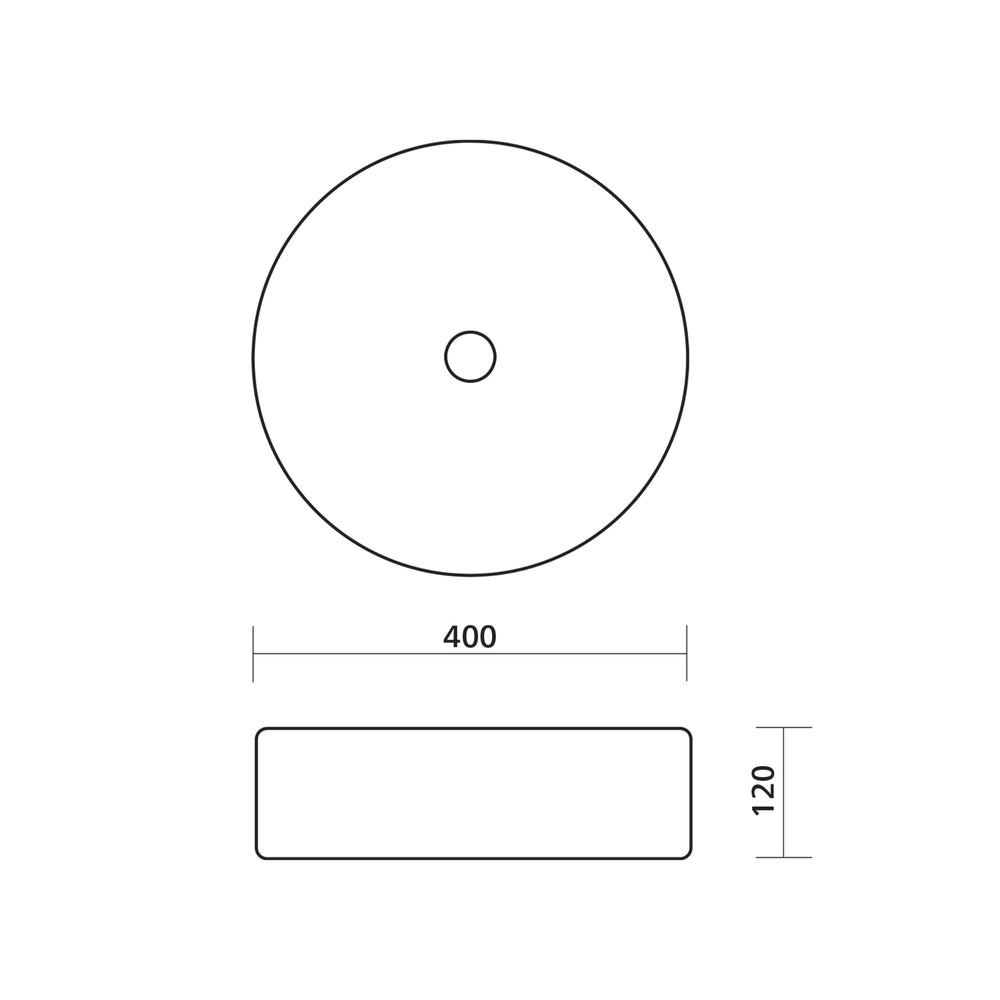 SEIMA CLEO 400 ABOVE COUNTER BASIN GLOSS WHITE 400MM