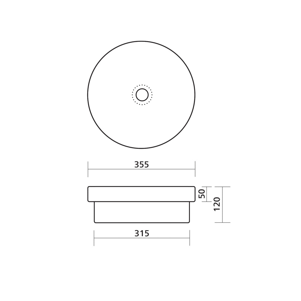 SEIMA ARKO 356 SEMI-INSET BASIN GLOSS WHITE 355MM