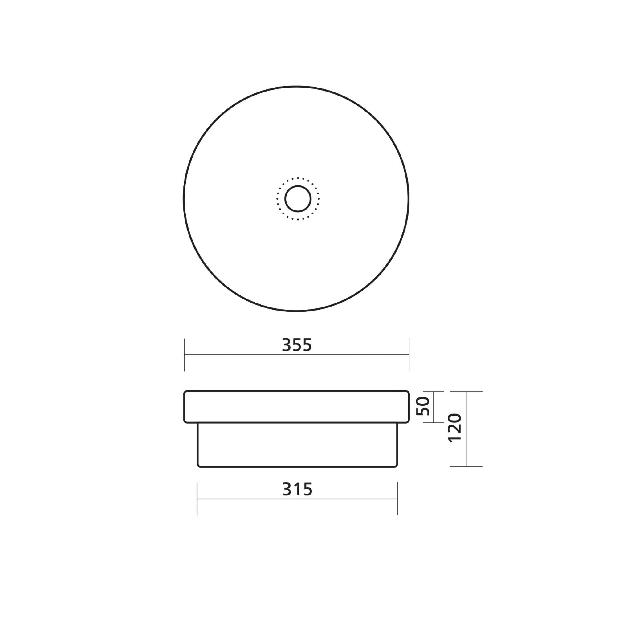 SEIMA ARKO 356 SEMI-INSET BASIN GLOSS WHITE 355MM