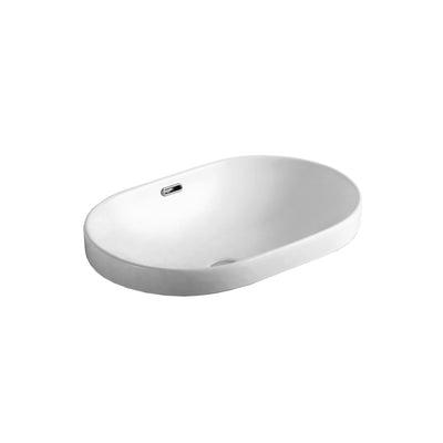 SEIMA ARKO 605 SEMI-INSET BASIN WITH OVERFLOW GLOSS WHITE 605MM